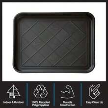 Stalwart 75-ST6014 All Weather Boot Tray-Water Resistant Plastic Utility Shoe Mat for Indoor and Outdoor Use in All Seasons (Black), Medium(20" x 15" x 1.3") - Multicolor - Ver 5