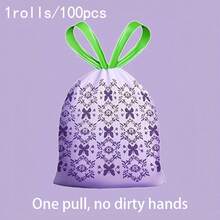 1 Roll/100 Count Leak-Proof, Durable, Odorless Plastic Garbage Bags In Assorted Colors - Perfect For Kitchen, Bathroom, Bedroom, And Outdoors - Multicolor - View 10