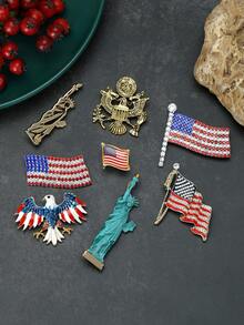 Broches de Lujo Bandera Americana, Halcón y Dama Libertad - Pines de Elementos de EE. UU. para Mujeres Unisex Accesorios de Banquete/ Regalos de Insignias para Fiestas de Amigos - elementos americanos - Ver 11