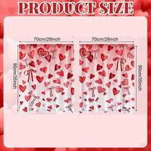 1/2/3 Pezzi Set di tende da cucina, mantovane e tiers per la Festa di San Valentino, con decorazioni a cuore, palloncino, rosa, freccia, romantiche, tende corte per decorazione camera da letto, decorazione festa, forniture - Multicolore - Visualizzare 13