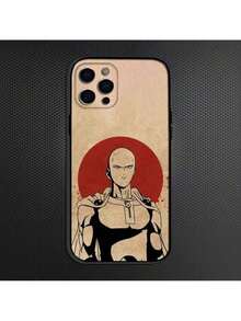 Funda de teléfono Anime O-One Punch Man compatible con 16,15,14,13,12,11 Plus, Pro Max, XS, X, XR, SE, funda de silicona suave negra, funda compatible con funda  17 pro max, funda  17 pro, funda  17, funda  16, funda  16 pro max, funda  15 - Z6 - Ver 9