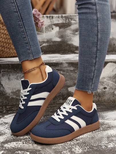 Women's Casual Sneakers, 2025 Spring/Autumn New Thick Sole Versatile Lace-Up Shoes