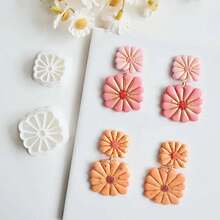 2 Pieces/Set Bohemian Lily-Shaped Polymer Clay Cutter, Used For Jewelry Making, Abstract Petal Clay Cutter, Used For DIY Necklace Pendant Jewelry Making, Hollow Flower Clay Embossing Mold, Jewelry Making Tool