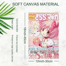 1pc Unframed Pink Magical Girl Canvas Poster - 12x18 Inch, Vibrant Anime Art With Cute Pink-Haired Character & Bunny, Perfect Gift For Friends, Family, And Colleagues, Anime Wall Art |   Vibrant Anime Art |   Detailed Character Design, Anime Room Decor - 白色 - 查看 5