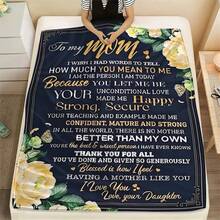 Give Me The Most Beautiful Gift For My Mom - A Blanket, With A Retro And Warm Style,Super Soft Flannel Printed  Blanket,As Birthday Gifts, Family, Wedding, Souvenir Blankets, Polyester Blankets Suitable For All Seasons, Washable, Machine Washable, Lightweight, Breathable, Comfortable, Warm, Unique, 280gsm For Him, Her Personalized Ideal Gifts For Her, Perfect Nap, Camping, Travel, Home, Daily Life, Office Decoration, Birthday, Anniversary, Valentine's Day, Thanksgiving, Christmas, Halloween, Mother's Day, Wedding, New Year Gifts ,Sofa,Bed,Car,Bedroom,Living Room,Office,  Outdoor Camping, Beach,Wall Decoration - 多色12 - 查看 4