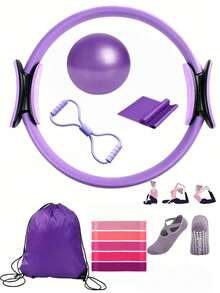 Home Pilates Yoga Fitness Set, Home Gym Equipment Set, Women's Yoga Set, Home Fitness Equipment, Sports Training Set, Suitable For Home Workout - Multicolor - View 1