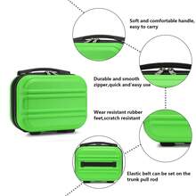Lightweight 2 Piece Cabin Suitcase Set 20 Inch Carry On Luggage With Vanity Case ABS PC Hard Shell Spinner Wheels TSA Lock YKK Zipper For Travel - Green - View 5