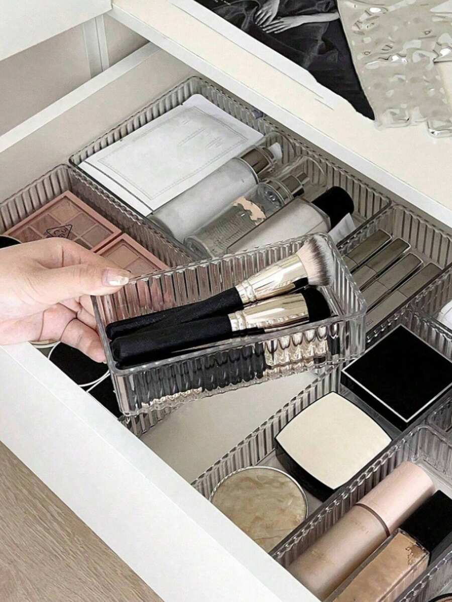 10pcs /9pcs/7pcs/6pcs/1pc Makeup Drawer Organizer, Transparent Makeup Organizer Box With Dividers And Drawer For Dressing Table,Equipped With 4 Transparent Plastic Drawers Of Different Sizes, Makeup Display Rack, Storage Box Dispenser, Suitable For Use On A Dressing Table, Providing Storage Space For Tables, Bathrooms, Kitchens, And Offices. Room Decoration, Home Decoration, Autumn Decoration, Bedroom Decoration - Nhiều màu - Xem 1