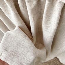 1件日式亚麻风格咖啡色窗帘，小厨房窗帘，橱柜隔断帘，卧室薄纱窗帘，家居装饰 - 卡其色 - 查看 9