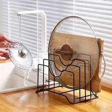 1 Topfdeckel Ablage, Mehrzweck Eisen Topfdeckel Abtropfgestell, Topfdeckel Aufbewahrungsregal, Schneidebrett Regal, Küchen Schneidebrett Aufbewahrungsregal, Küchen Arbeitsplatten Abtropf Aufbewahrungsregal, Schlafzimmer/Büro Bücherregal Schreibtisch Organizer, Küchen Zubehör - Verschiedenfarbig - Übersicht 4