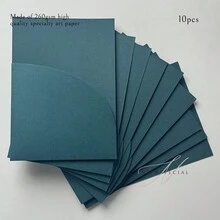 10个装口袋式婚礼邀请函信封，简约邀请函信封，适用于订婚、15岁生日、洗礼等场合，5*7英寸邀请函，DIY邀请卡，可定制口袋