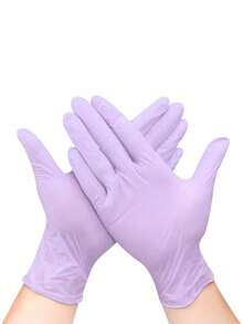 100/50/4pcs Disposable Purple Nitrile Gloves, Powder-Free, Latex-Free, Waterproof, Suitable For Household Cleaning, Hairdressing, Beauty Salon, Etc. Waterproof, Anti-Static, Latex-Free, Open-Finger Design (Bagged To Prevent Damage) - Purple - View 9