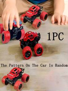 1pc Rotatable 4WD Inertial Stunt Off-Road Car Model Toy, Friction Powered Toy Car, Monster Truck Toy, Suitable For 3-12 Years Old Children, A Wonderful And Interesting Birthday Gift For Kids - Red - View 6