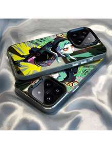Funda de teléfono Epc E-Edgerunners Cartoon C-Cyberpunk, funda IMD compatible con 16 15 14 13 12 11 Pro Max Plus, color plata, funda compatible con funda  17 pro max, funda  17 pro, funda  17, funda  16, funda  16 pro max, funda  15 - Z2 - Ver 4