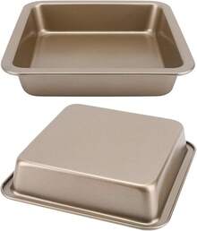 Buachois 2 Pcs Molde Cuadrado Para Hornear,De Utensilios Para Hornear Pasteles Antiadherentes Bandeja Rectangular De Acero Inoxidable Brownies Para El Hogar Dorado - dorado - Ver 9