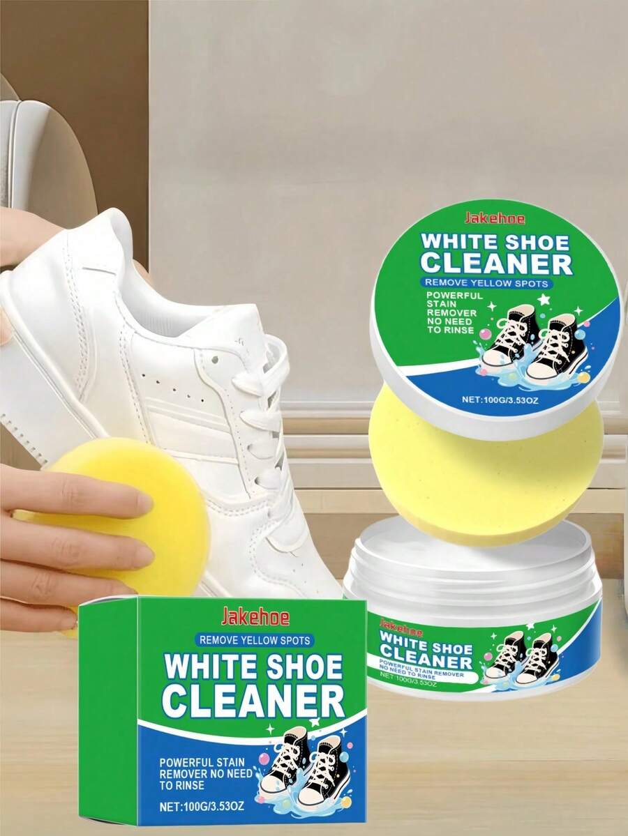 1 Bottle Multi-Function White Shoe Cleaner, With Whitening, Stain Removal, And Anti-Yellowing Effects, No Water Washing Required, Suitable For Sneakers