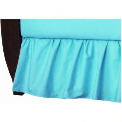 Falda Plegada para Cuna, Algodn Percal, Aguamarina