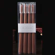 10英寸高无滴蜡锥形蜡烛套装（4支装） - 可可棕色锥形蜡烛，春季完美之选 - 无烟无味，燃烧时间长 - 手工浇注，彩色烛台 - 巧克力色