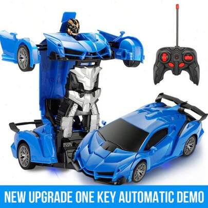 Transforming Remote Control Car For Boys Aged 3-12: One-Button Deformation, 360° Spin, 2.4GHz Control, LED Headlights, Perfect Christmas And Birthday Gift For Grandkids
