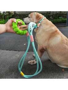 这款狗绳可以斜挎在中大型犬的牵引绳上,配有双把手、舒适的加厚衬垫和可调节的交叉腰带,适合小型、中型和大型犬——训练用狗绳,金属扣,耐用金属扣 - 彩色 - 查看 3