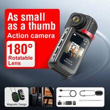1080p 360° Action Camera, Leading Low Light, Invisible Selfie Stick Effect, Rugged And Replaceable Lens, 3-Hour Battery, Built-In Wind Guard, Stabilization, Triple AI Chip Design - 黑色 - 查看 3