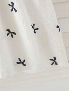 Girls' Casual Butterfly Print Bow Tie Splice Design Sleeveless Knee-Length Dress, Summer - White - View 7