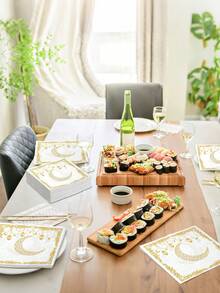 20张装 - 2026新款星月主题一次性纸巾 - 双层纸巾 - 适用于星月主题派对和节日餐桌装饰，13英寸正方形，是厨房和餐厅的理想之选，星月装饰 - 彩色 - 查看 5