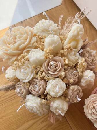 三合一玫瑰牡丹花硅胶模具套装（3种玫瑰/牡丹花造型），3D蜡烛和肥皂制作模具，情人节/母亲节最佳礼物