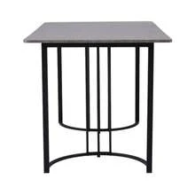 Dining Table 140 X 80 Cm (1 Piece), Modern Kitchen Table, Metal Frame, Rectangular Dining Table With Modern Marble Pattern, Kitchen Table With Adjustable Legs For Dining Room/Living Room, Grey - Grey - View 5