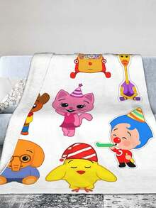 1Pc Plim Plim Blanket Anime Lovers Gift Idea - Luxuriously Soft Flannel Blanket For Couch, Camping & Travel Adventures - Black - View 5