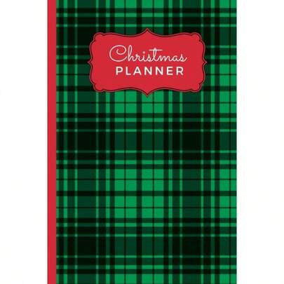 Planner: Green Plaid Cover with Red Accent/ 12 - Week To Do List Notebook/ Checklist Organizer with Monthly Calendars/ 6x9 Size Logbook/ Event Planning