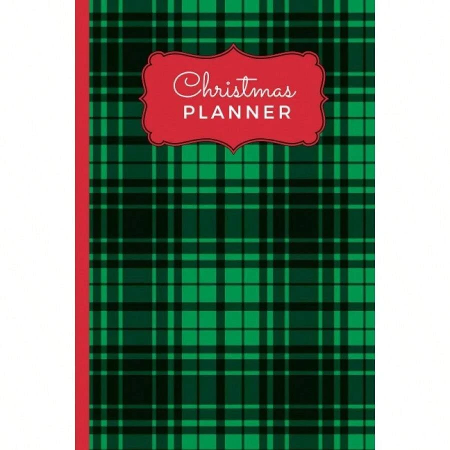 Planner: Green Plaid Cover with Red Accent/ 12 - Week To Do List Notebook/ Checklist Organizer with Monthly Calendars/ 6x9 Size Logbook/ Event Planning - inicial - Ver 1