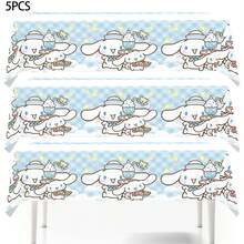 卡通图案生日派对桌布 - 饰有气球和星星，适合室内/室外庆祝活动，机织易清洁装饰桌布，生日派对装饰，室内外装饰，色彩鲜艳，易清洁材质，主题活动配件，节日桌布，卡通人物图案 - 彩色 - 查看 10