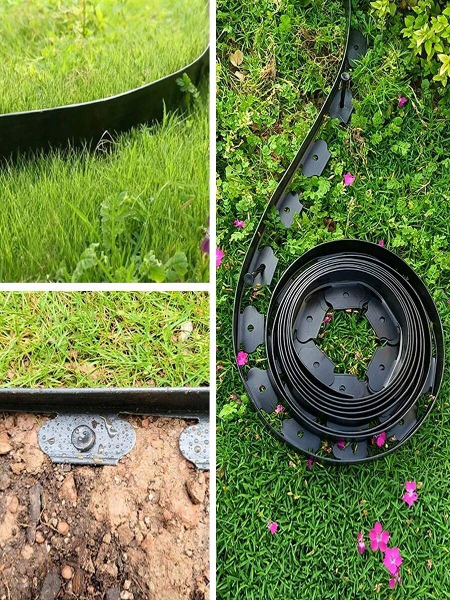 景观边缘修整套件，无需挖掘即可用于花园边界、草坪边缘，适用于花坛和花园景观美化 - 彩色 - 查看 1