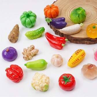 50pcs/30pcs/20pcs/10pcs/5pcs Mini Vegetables, Realistic Simulation Miniature Vegetables For Dollhouse Decor, Micro Landscape DIY, Miniature Supermarket Vegetable Decor, Playset Food Toy Accessories, Micro Scene Photography Props