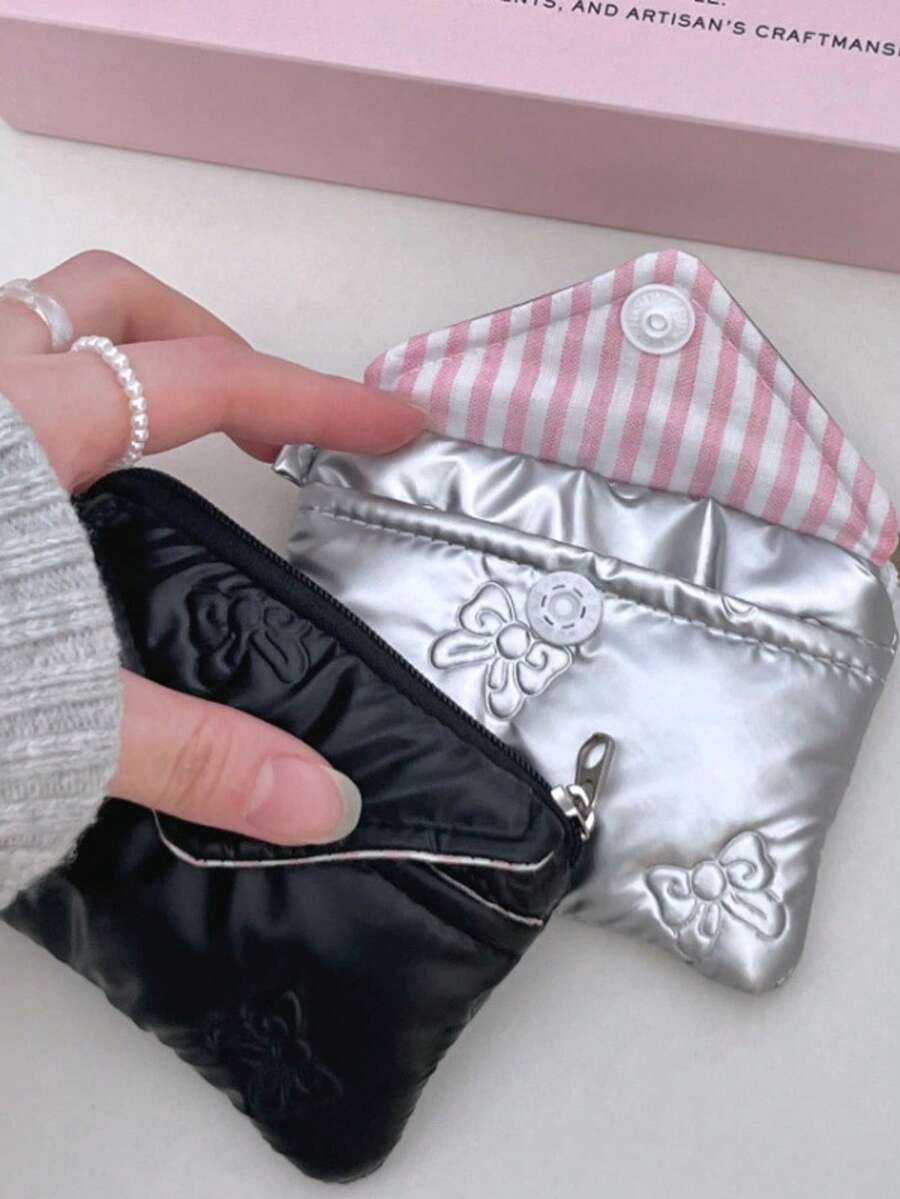 领结钱包、迷你双层防尘卡包、口红化妆包、蓝牙耳机盒、便携式拉链小挂袋