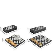 一套磁性国际象棋套装，豪华金银折叠棋盘，便携式旅行国际象棋游戏，巨型国际象棋多米诺骨牌，透明棋子，国际象棋策略游戏，适合成人和儿童，室内/室外派对礼物 - 彩色 - 查看 7