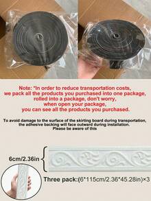 1件装3D立体自粘踢脚线 - 欧式风格，通用防水易安装家居装饰墙饰条，适用于房间翻新和DIY | 2026年情人节和新年装饰 | 复活节和圣诞节的完美节日家居装修礼物 - 白色 - 查看 15