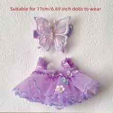 17cm Doll Clothes - Tulle Skirt & Black Dress Outfit Set, Suitable For Labubu Doll - Multicolor - View 1
