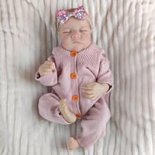 18 Inch Full Vinyl Body Reborn Dolls Lifelike Doll Sleeping Simulation Baby 3D Skin Visible Veins Birthday Gift - Multicolor - View 7
