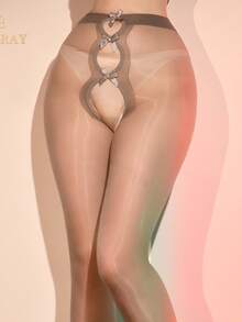 Silky And Shiny Thin Crotch Stockings, Non-Slip Horse Oil Stockings, Attractive Black Stockings Erotic Goods Erotic Cosplay Erotic Valentine's Sexy Cosplay Cosplay Erotic - 灰色 - 查看 2