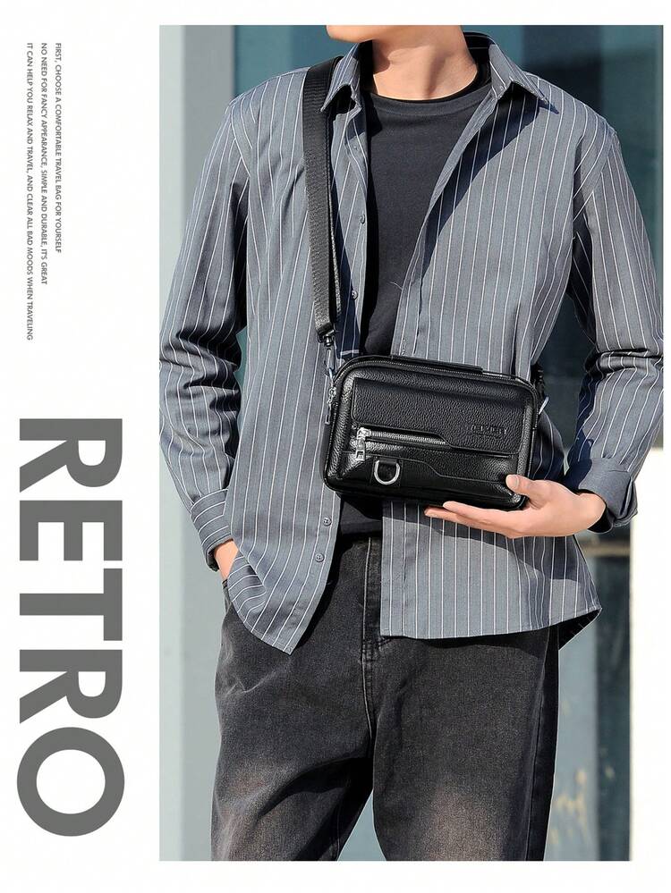 Nueva bolsa de mensajero, bolso de hombro, bolso cruzado, bolso de pecho, bolso de cintura, bolso de mano, de material de PU, multicolor, con múltiples bolsillos, gran capacidad, correa ajustable, portátil, minimalista, de estilo casual de negocios, adecuada para trabajo, escuela, viajes de negocios, compras, regalo para amigos y familiares, cumpleaños, vacaciones, Día de San Valentín vintage - Multicolor - Añade 4