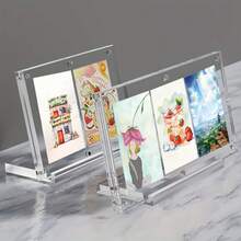1pc Acrylic Magnetic Card Display Stand With Base - Rectangular Transparent Holder For Baseball, MTG, TCG Cards - Clear - View 7