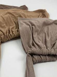 1 pieza Pañuelo con capucha de unicolor y elástico para mujer, pañuelo de cuello versátil adecuado para uso diario