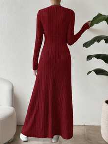 Pono Women's Autumn And Winter Fashion, Casual And Elegant, Christmas And New Year's Cross Year Fit, Waist Cinching, A-Line Long Sleeved Dress For Warmth, Autumn And Winter,Suitable For Christmas, Thanksgiving,