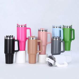1 Piece, 40-Ounce Second-Generation Cup, 40-Ounce Stainless Steel Vacuum Insulated Cup With Lid And Straw, Suitable For Water, Iced Tea, Coffee, Smoothies, Etc., 40-Ounce Reusable Double-Layer Vacuum Stainless Steel Water Bottle With Handle, Ideal For Outdoor Activities, Camping, Or Driving.