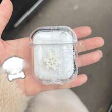机场耳机保护套，蓝牙耳机保护套，TPU外壳耳机保护套，兼容苹果，采用耐用保护壳和防刮设计，无线耳机配件，3D雪花图案保护套 - 彩色 - 查看 6