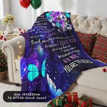 Give Me The Most Beautiful Gift For My Mom - A Blanket, With A Retro And Warm Style,Super Soft Flannel Printed  Blanket,As Birthday Gifts, Family, Wedding, Souvenir Blankets, Polyester Blankets Suitable For All Seasons, Washable, Machine Washable, Lightweight, Breathable, Comfortable, Warm, Unique, 280gsm For Him, Her Personalized Ideal Gifts For Her, Perfect Nap, Camping, Travel, Home, Daily Life, Office Decoration, Birthday, Anniversary, Valentine's Day, Thanksgiving, Christmas, Halloween, Mother's Day, Wedding, New Year Gifts ,Sofa,Bed,Car,Bedroom,Living Room,Office,  Outdoor Camping, Beach,Wall Decoration - 多色20 - 查看 1