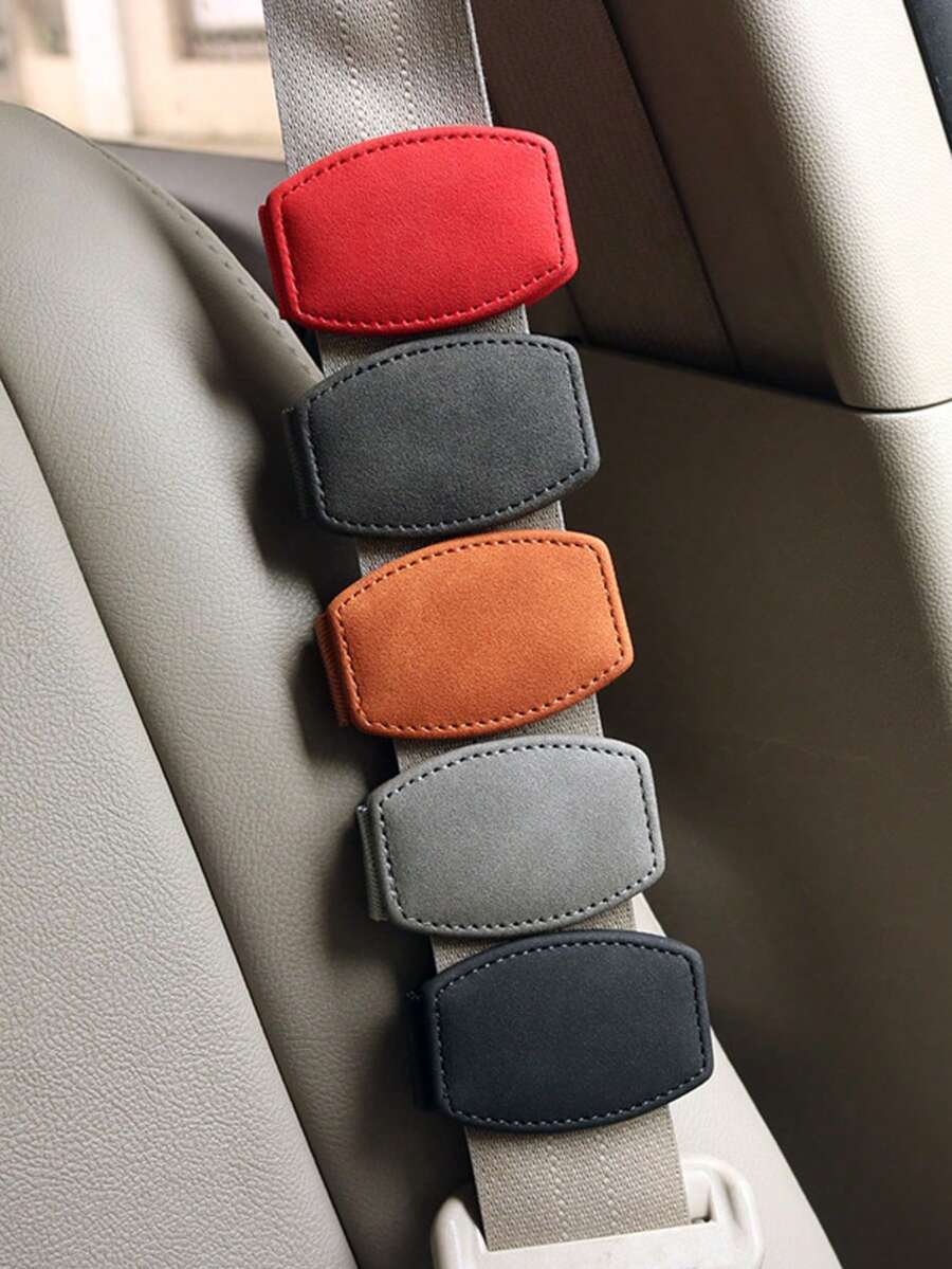 1pc Magnetic Seatbelt Adjuster - Soft Alcantara Fabric, Anti-Slip Design, Strong Magnet Attachment - Reduces Pressure, Enhances Comfort, Fits All Sedans, SUVs And Multiple Colors Available), A Stylish Automotive Accessory - Multicolor - View 1