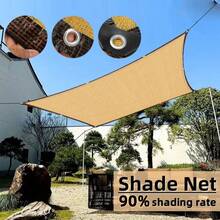 Beige Blackout Cloth, Tear-Resistant Sunshade Net, With Reinforced Grommet Holes, Durable Garden Sunshade Tarpaulin For Greenhouse, Plant Cover, Patio And Gazebo, Yellow - Beige - View 13